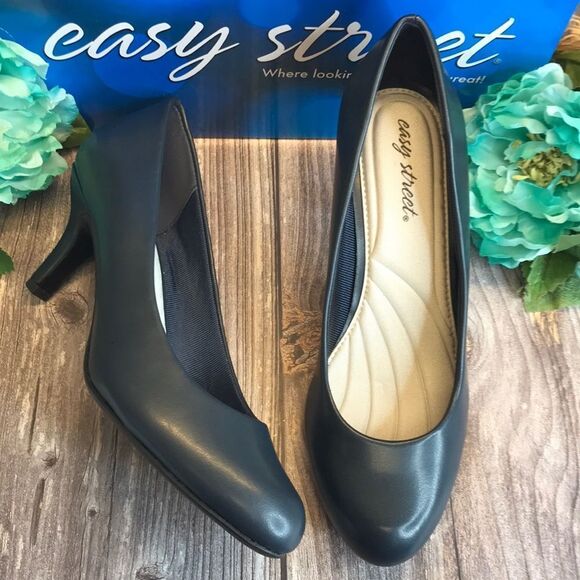 easy street Shoes - EASY STREET Passion Navy Pumps 10W